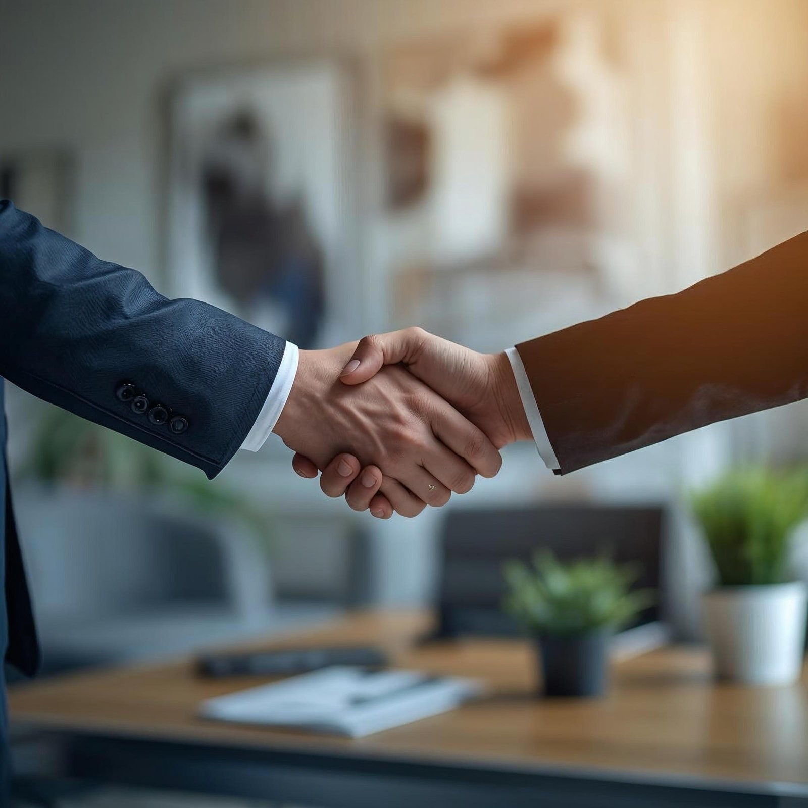 Handshake representing strong long-term partnerships